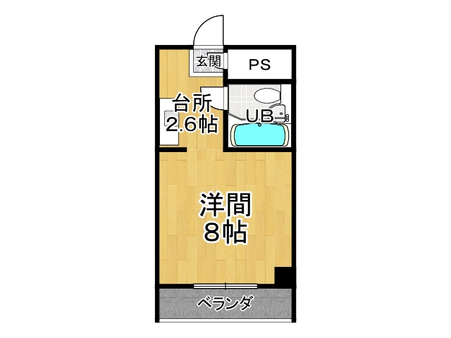東６条南１０丁目 クラックスハイム第１ ５０３号室【お手頃価格のワンルーム分譲マンション！】 間取り