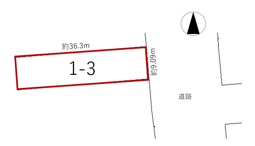 帯広市西13条南15丁目　売土地（約99.9坪）建築条件なし 間取り