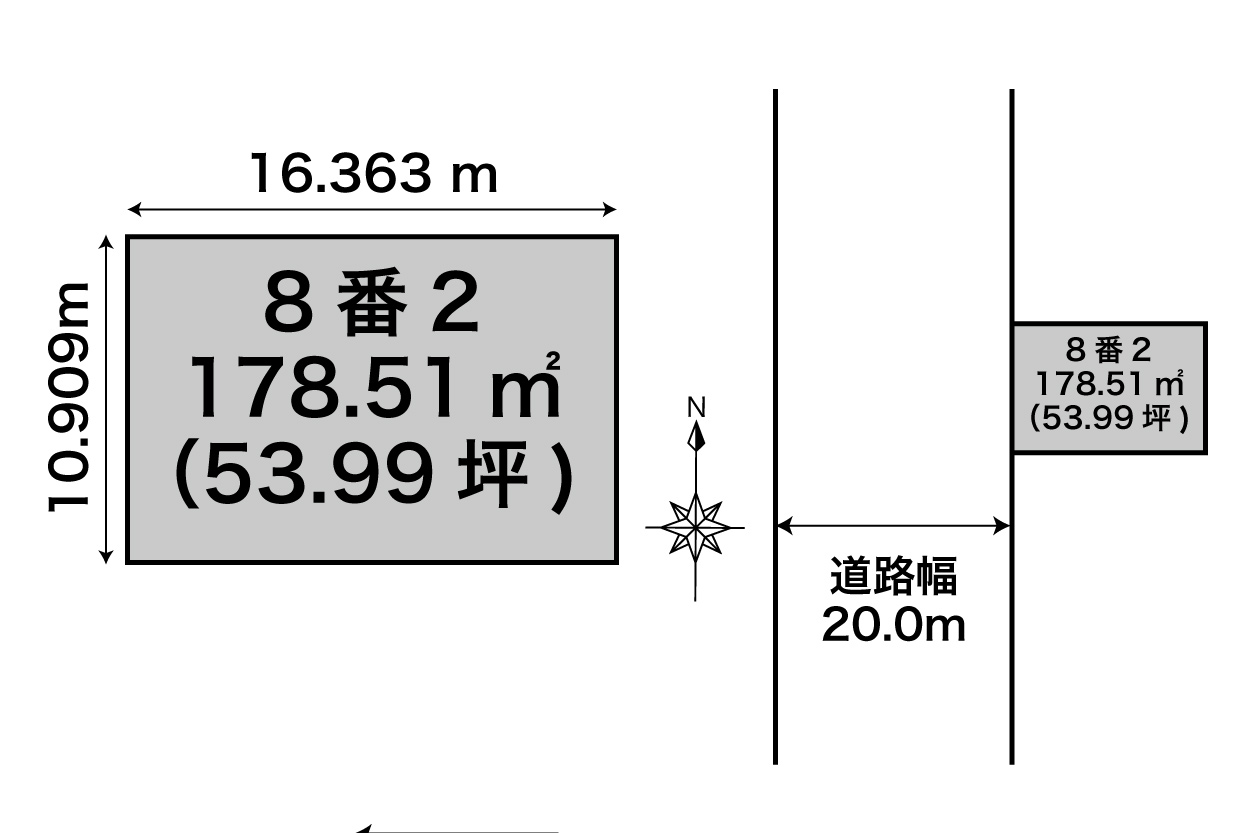 【売土地】解体更地渡し　約54坪　東2条南21丁目　建築条件無し 間取り
