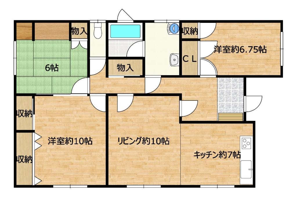 中川郡幕別町札内若草町552-54 間取り