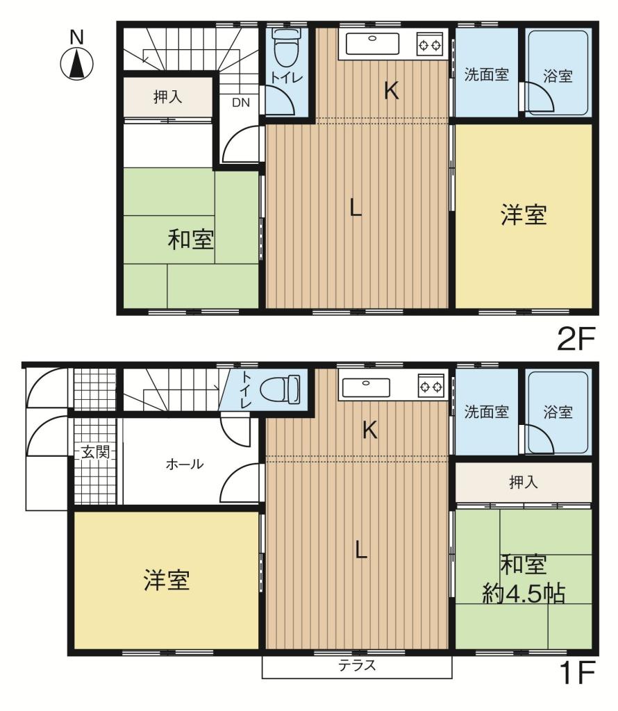 西二十一条　賃貸戸建2戸入り 間取り