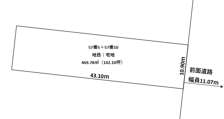 浦幌町字緑町57番5（東道路）【売土地：142.10坪】 間取り