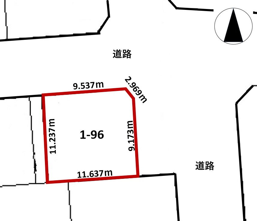  帯広市西15条北6丁目　売土地（約38.7坪）建築条件なし※解体更地渡し 間取り